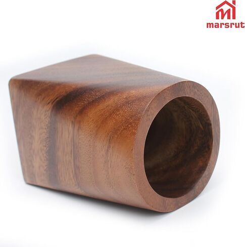 Wooden Pencil Holder, Walnut Wood Pen Cup, Desk Accessories, 4 Inch Organizer Caddy Stand, Vintage Rustic Box for Desktop, Men Supplies, Makeup Brushes, Stationery, Offices Decoration in Kuwait