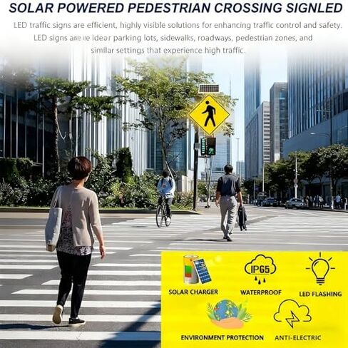 لافتة تحذير وامضة لحركة المرور LED - لافتة ممرات من الألومنيوم مقاومة للطقس IP65 للحدائق والمدارس والمناطق الحضرية والمجتمعات (30 بوصة، 16 مصباحًا) in Kuwait