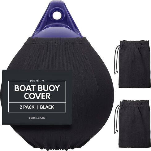 Byllstore Boat Buoy Covers | 1, 2 & 4-Pack | Black | Diameter x Length: 15″ x 19″ & 17.5″ x 21″ | Polyester in Saudi Arabia