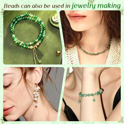 ZYNERY 5600pcs Beaded Plant Kit, Green Glass Beads, with A Full Set of Tools Green Beads Kit Glass for Making Succulent Jewelry and DIY Crafts Fridge Magnets in Kuwait