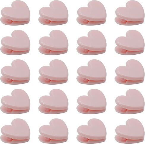 20 Pcs Cute Pink Heart Shaped Binder Clips, Mini Decorative Paper Clips Plastic Bag Clip, Photo Picture Pages Holder, Snack Coffee Storage Sealers for Kitchen/Office in Saudi Arabia