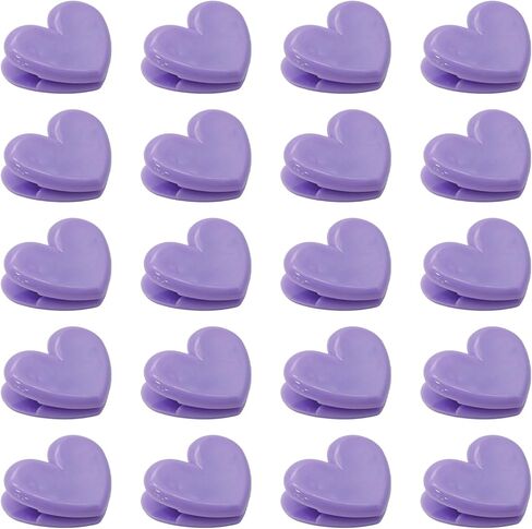 20 Pcs Cute Pink Heart Shaped Binder Clips, Mini Decorative Paper Clips Plastic Bag Clip, Photo Picture Pages Holder, Snack Coffee Storage Sealers for Kitchen/Office in Saudi Arabia