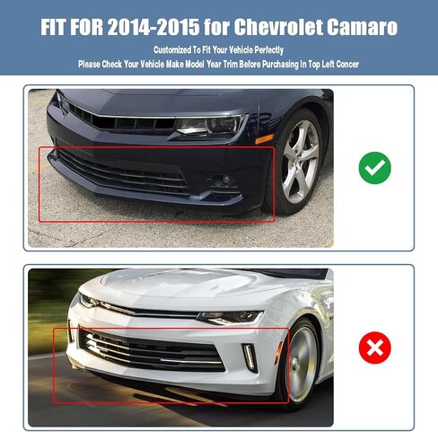 Front Bumper Lip Chin Spoiler fit for Chevrolet Camaro Convertible SS 2014 2015, for Chevrolet Camaro Coupe SS/Z/28 2014 2015 3-Piece Front Lip Glossy Black in Saudi Arabia