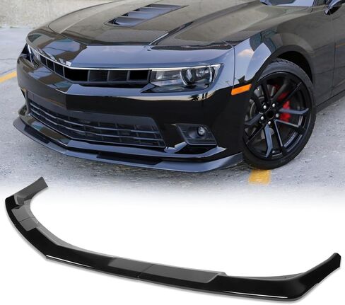 Front Bumper Lip Chin Spoiler fit for Chevrolet Camaro Convertible SS 2014 2015, for Chevrolet Camaro Coupe SS/Z/28 2014 2015 3-Piece Front Lip Glossy Black in Saudi Arabia
