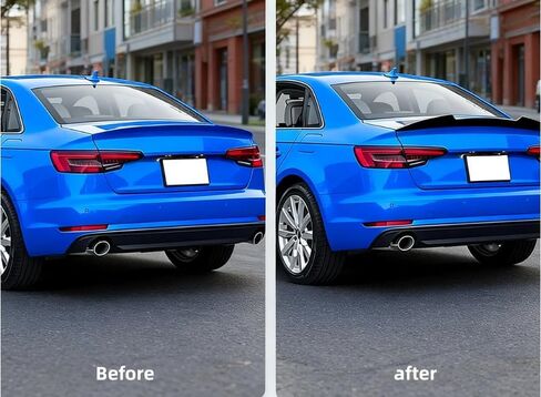 time secret Rear Trunk Spoiler Wing for Audi A4 S4 B9 Sedan Models 2017-2025 High Kick Rear Wing Lip Spoiler Glossy Black, No Drill in Saudi Arabia