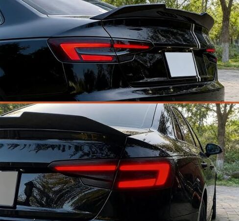 time secret Rear Trunk Spoiler Wing for Audi A4 S4 B9 Sedan Models 2017-2025 High Kick Rear Wing Lip Spoiler Glossy Black, No Drill in Saudi Arabia