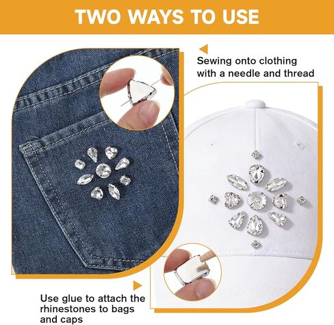 120 Pcs White Bedazzling Sew on Rhinestones Mixed Shape Charms Claw Flatback Glass Rhinestone with Metal Base Large Gems for Clothes Crafting Hats Large Costume Bags Gems Shoes Sewing Accessories in Saudi Arabia