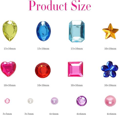 2446 Pcs Gems Stickers Rhinestone Stickers Acrylic Self Adhesive Flat-Back Crystal Decorative Stickers Assorted Shapes Jewels Gemstone Sticky for Body Eye Makeup Wedding Arts Crafts DIY Jewelry Making in Kuwait