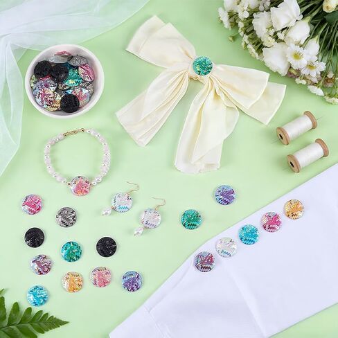 FINGERINSPIRE 50Pcs Flat Round Cabochons 1 Inch Hummingbird Pattern Glitter Resin Sew-On Rhinestones 10 Colors Round Resin Flat Back Cabochons with Two Holes for Jewelry Making Clothing DIY Crafts in Kuwait