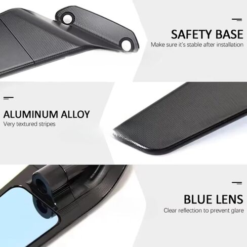 For RS457 rs457 2025 2024 New Motorcycle Stealth Mirrors Accessories Mirrors Sports Adjustable Wing Rear View Mirror in Saudi Arabia