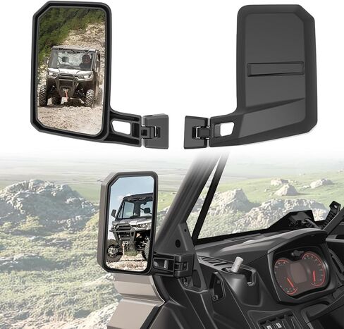 Foldable Side Mirrors for Can-Am Defender, Adjustable Convex Side Rearview Mirror Kit for Can-Am Defender HD5 HD7 HD8 HD9 HD10 2016-2026 Replace #715008100, 2PCS in Kuwait