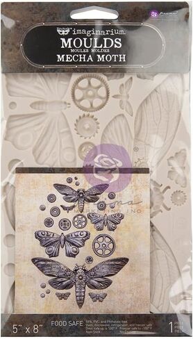 Prima Marketing Redesign with Prima Finnabair Decor Moulds 5"X8"Mecha Moth - 655350969400 Furniture Decoration Mould Moulds in Kuwait