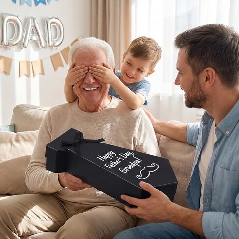 Resurhang Father's Day Flower Box 3D Tie Shaped Gift Box 11.8" x 5.8" Father's Birthday Dad Gifts Case Happy Dad's Day Supplies for Men Birthday Wedding Bachelorette Bridal Shower Party Favor in Kuwait
