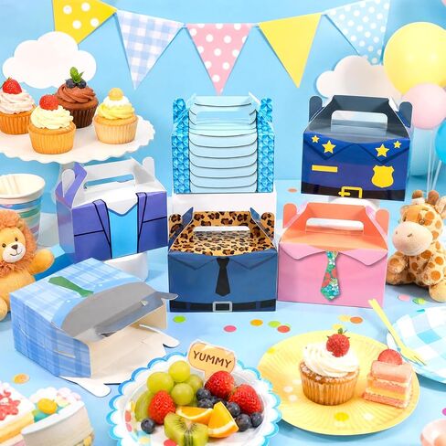 12Pcs Cartoon Animal Party Favor Boxes City Animal Themed Birthday Decoration Cute Animals Paper Gift Bags Cartoon Goodie Candy Treat Box for Jungle Safari Animal Birthday Movie Fans Party Supplies in Kuwait