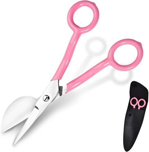 Left-handed Duckbill Shears with Screwdriver, 7 in Napping Duckbill Applique Scissors for Carpet Pile - Curved Offset Handle for Embroidery, Fabric, Thread, Knitting, Sewing, Arts & Craft in Kuwait