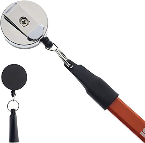 2 Pack - Heavy Duty Retractable Pull Pen Holder - Ideal for Markers & Carpenter Pencils - Nylon Cable, Self Retracting Reel & Tight Metal Belt Clip Retractable Carpenter Pencil Holder by Reel-N-Rite in Kuwait