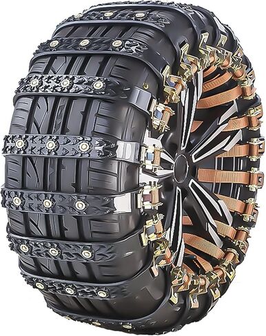 Snow Chains Tire For Benz CLA 250 CLA250e Shooting Brake (2019–2023),Portable Adjustable & Strong Grip Tire Chains with Serrated Non-Slip Design,Durable,A/Orange-6PCS in Saudi Arabia