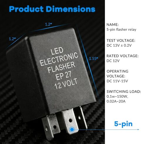 EP27 FL27 Electronic LED Flasher Relay, 5 Pin 12V Turn Signal Flashing Relay Fix Hyper Flashing Issue, Hazard Warn LED Flasher Relays for Ranger F150 F250 F350 Explorer in Saudi Arabia