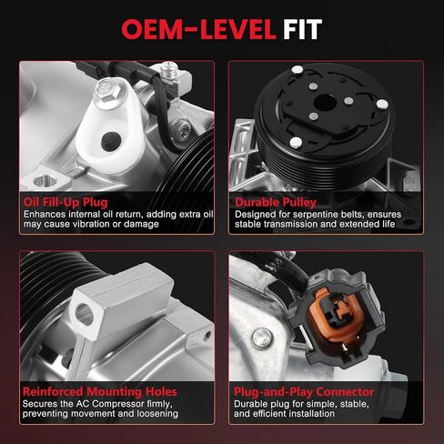 AC Compressor for Juke 2012-2014 1.6L, Versa 2012-2019, Versa Note 2014-2019, Air Condition Compressor with Clutch Replace for 58892, 57892 in Saudi Arabia