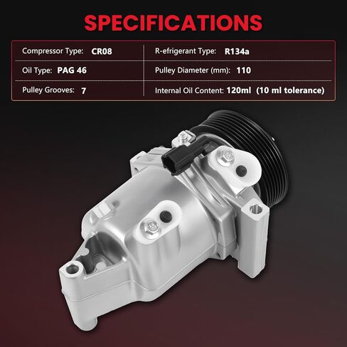 AC Compressor for Juke 2012-2014 1.6L, Versa 2012-2019, Versa Note 2014-2019, Air Condition Compressor with Clutch Replace for 58892, 57892 in Saudi Arabia