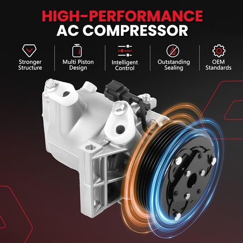 AC Compressor for Juke 2012-2014 1.6L, Versa 2012-2019, Versa Note 2014-2019, Air Condition Compressor with Clutch Replace for 58892, 57892 in Saudi Arabia