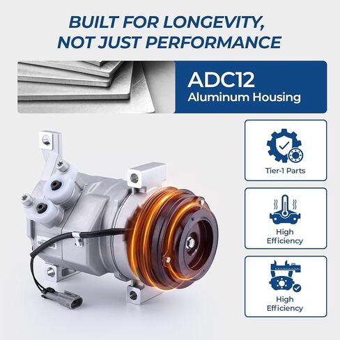 Air Conditioner AC Compressor with Clutch Compatible with Chevy, GMC Models, Silverado, Suburban, Avalanche, Sierra, Tahoe, Express, Yukon, Escalade, and More, with 2 Mounting Holes #Replace CO29002C in Saudi Arabia