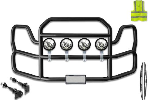 Black Front Grille Deer Bumper Guard for Semi Truck Compatible with Volvo VNL New 2025-2026 860 840 660 640 440 300 (92"x40") + Bracket in Saudi Arabia