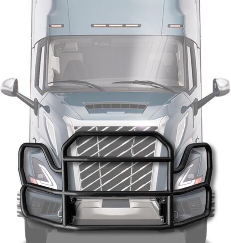 Black Front Grille Deer Bumper Guard for Semi Truck Compatible with Volvo VNL New 2025-2026 860 840 660 640 440 300 (92"x40") + Bracket in Saudi Arabia