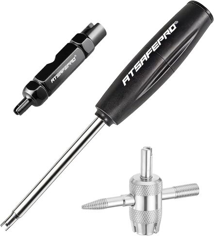 Valve Core Removal Kit - Include Torque-Limiting Tire Core Tool for Schrader, Prevents Over Tightening, Presta/Schrader Valve Stem Remover & 4 in 1 Tire Stem Removal for Car, ATV, Motorcycle, Bike in Saudi Arabia