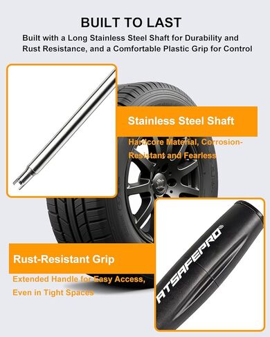Valve Core Removal Kit - Include Torque-Limiting Tire Core Tool for Schrader, Prevents Over Tightening, Presta/Schrader Valve Stem Remover & 4 in 1 Tire Stem Removal for Car, ATV, Motorcycle, Bike in Saudi Arabia