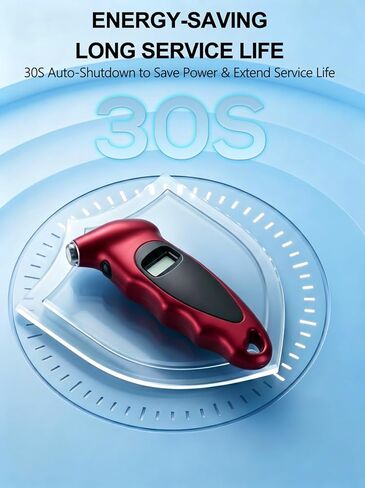 Digital Tire Pressure Gauge 150 PSI, Accurate in 0.1 Increments,1 Pack Tire Pressure Gauge with Backlight LCD, 4 Units (PSI/Bar/Kgf/cm²/KPA) Applicable to Car Truck Bicycle, Red in Kuwait
