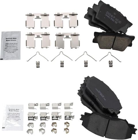 Front and Rear Brake Pad Set Ceramic Hardware Compatible with 2010-2012 Lexus HS250h 2006-2018 Toyota RAV4 in Kuwait
