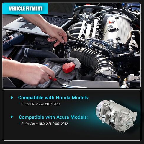 AC Compressor with Clutch For Honda CR-V 2.4L 2007-2011 Acura RDX 2.3L 2007-2012 A/C Compressor OE#5512639 5512712 5513098 6512639 6512712 6513098 7512639 38810RWCA03 38810RX0A01 in Kuwait
