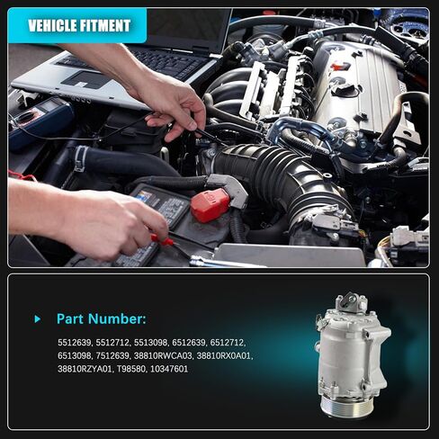 AC Compressor with Clutch For Honda CR-V 2.4L 2007-2011 Acura RDX 2.3L 2007-2012 A/C Compressor OE#5512639 5512712 5513098 6512639 6512712 6513098 7512639 38810RWCA03 38810RX0A01 in Kuwait