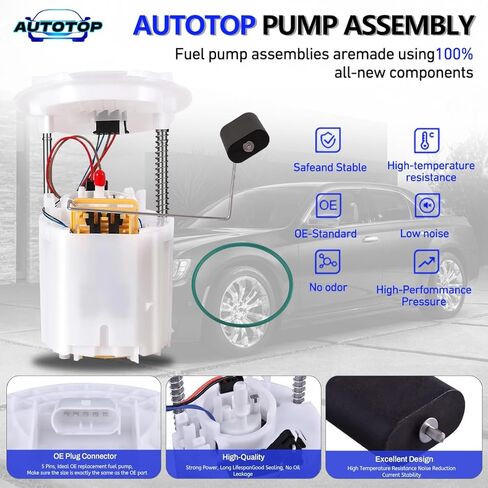 Electric Fuel Pump Module Assembly with Sending Unit FIT 2015-2019 Hyundai Sonata, 2016-2020 Kia Optima 1.6L 2.0L 2.4L (Non-Hybrid), Replaces 31110-D5500 31110-C2500 SP3087M1 in Kuwait