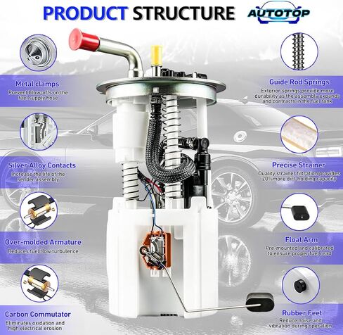 Electric Fuel Pump Module Assembly with Sending Unit FIT 2015-2019 Hyundai Sonata, 2016-2020 Kia Optima 1.6L 2.0L 2.4L (Non-Hybrid), Replaces 31110-D5500 31110-C2500 SP3087M1 in Kuwait