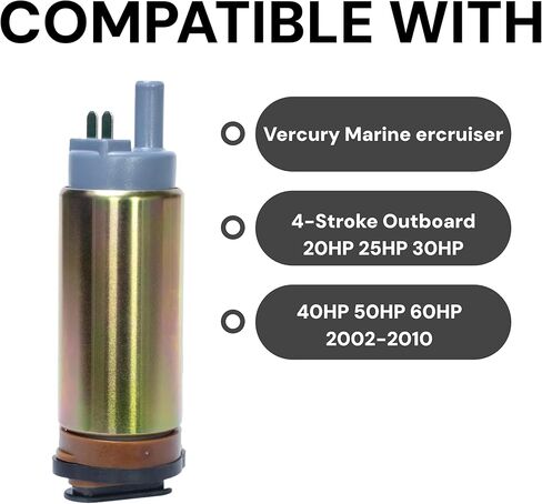 Regulator with Fuel Pump and Tank Seal for Mercury Marine Mercruiser 4-Stroke Outboard 20HP 25HP 30HP 40HP 50HP 60HP 2002-2010 Replaces OE# 892267A51 65418559 65695844 in Saudi Arabia