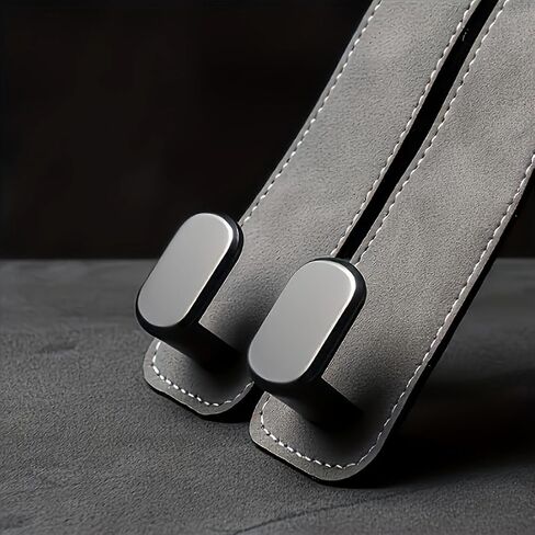 Car Hooks for Headrest, Leather Car Gadget Hook Organizer, Suitable for Most Seat Back Storage, for Hanging Bags, Space-Saving(Gray) in Kuwait