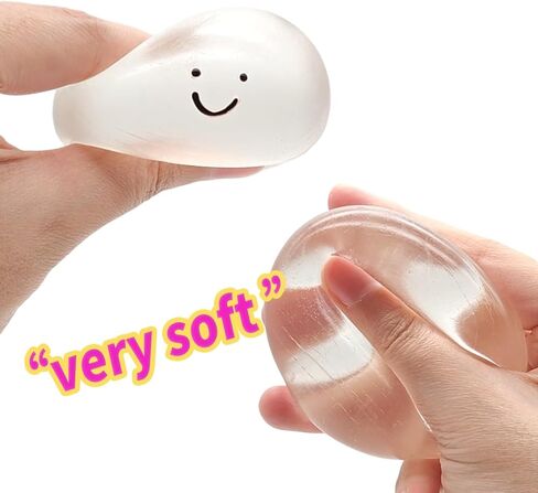Handmade Crystal Ball Taba Squishy Toy, Clear Taba Squishy Ball, Cute and Funny Smile Design, Soft Sticky and Glossy, Stress Relief Fidget Sensory Toy, for Adults (Crystal 1pcs) in Saudi Arabia