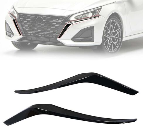 Front Grille Trim Molding Chrome Set Compatible with Nissan Altima 2023 2024 2025 Replace 620759HF0A 620749HF0A Front Bumper Grille Trim Driver and Passenger Side (Silver) in Kuwait