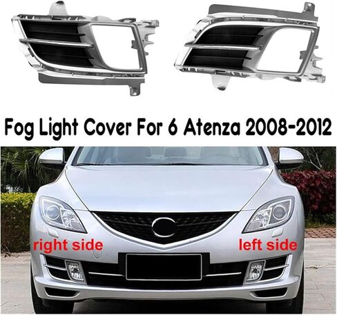 1 Pair Fog Light Cover Front Bumper Grille Fog Lights Box Frame Fog Lamp Shell ，Compatible for Mazda 6 Atenza 2008-2012 in Saudi Arabia