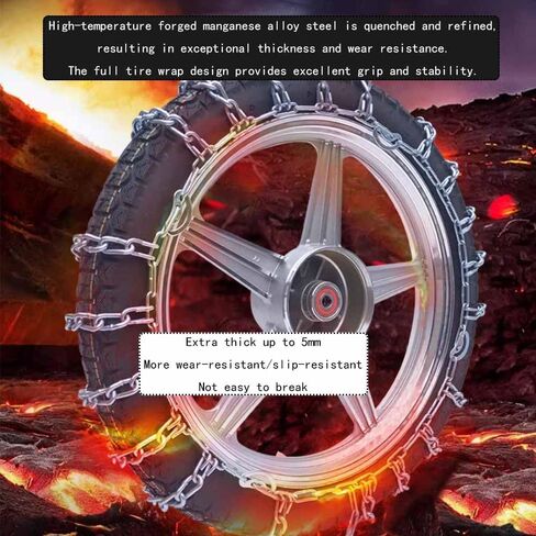 2PCS Motorcycles Reusable Anti Snow Chains for Honda CRF450R 2019 2020 2021 2022 2023 2024 Portable Snow Tire Chain Thickened Wear-Resistant Anti Slip Emergency Snow Chains,Encryption in Kuwait
