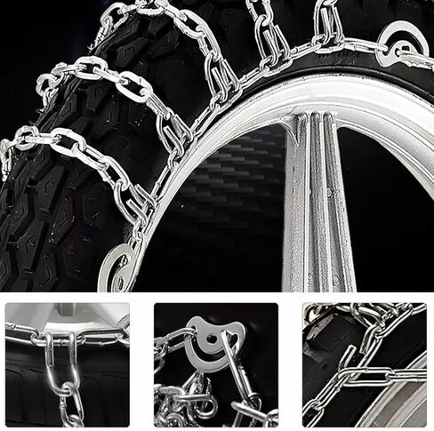 2PCS Motorcycles Reusable Anti Snow Chains for Honda CRF450R 2019 2020 2021 2022 2023 2024 Portable Snow Tire Chain Thickened Wear-Resistant Anti Slip Emergency Snow Chains,Encryption in Kuwait