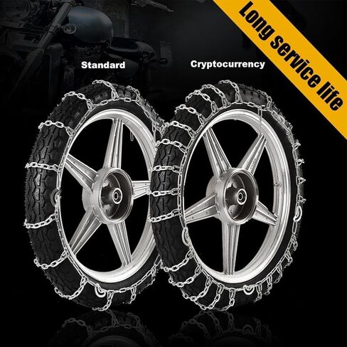 2PCS Motorcycles Reusable Anti Snow Chains for Honda CRF450R 2019 2020 2021 2022 2023 2024 Portable Snow Tire Chain Thickened Wear-Resistant Anti Slip Emergency Snow Chains,Encryption in Kuwait