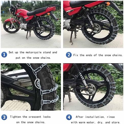 2PCS Motorcycles Reusable Anti Snow Chains for Honda CRF450R 2019 2020 2021 2022 2023 2024 Portable Snow Tire Chain Thickened Wear-Resistant Anti Slip Emergency Snow Chains,Encryption in Kuwait