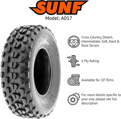 SunF Set 2 ATV Tires 21x7-10 Knobby 21x7x10 Replacement 6 PR A017 in Kuwait
