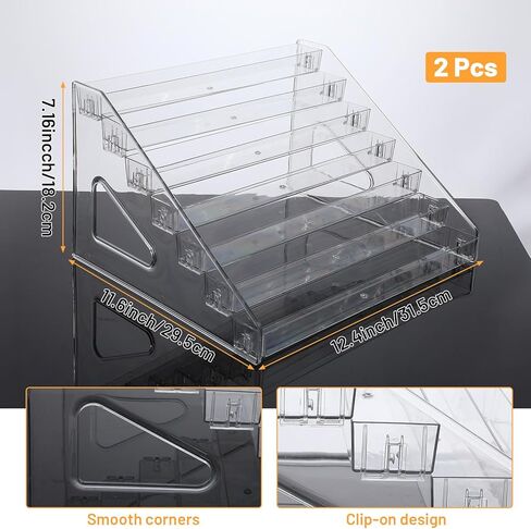 2 Pack 7 Tier Card Display Stand, Versatile Display Rack Holder for Greeting Card Business Brochure Postcard Portable Card Display Shelf for Vendors Craft Trade Shows (12.2 x 11.8 x 7.3 Inches) in Saudi Arabia