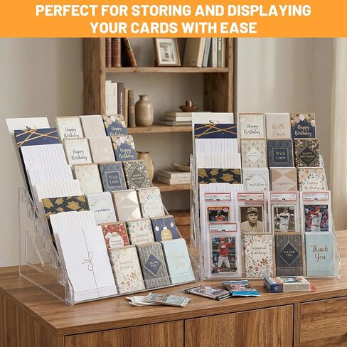 2 Pack 7 Tier Card Display Stand, Versatile Display Rack Holder for Greeting Card Business Brochure Postcard Portable Card Display Shelf for Vendors Craft Trade Shows (12.2 x 11.8 x 7.3 Inches) in Saudi Arabia