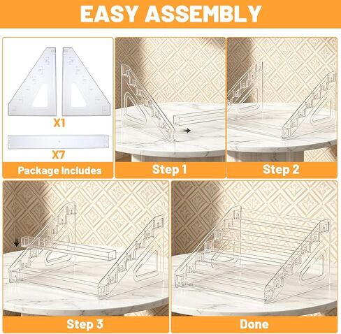 2 Pack 7 Tier Card Display Stand, Versatile Display Rack Holder for Greeting Card Business Brochure Postcard Portable Card Display Shelf for Vendors Craft Trade Shows (12.2 x 11.8 x 7.3 Inches) in Saudi Arabia