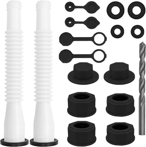 2 Set Car Gas Can Spout Replacement Kit, Flexible Vehicle Gas Can Nozzle for 1/2/5/10 Gal, Includes Nozzle, Vent Cap, Rubber Gasket, Drill Bits, Universal for Motorcycle Truck SUV (Yellow) in Saudi Arabia